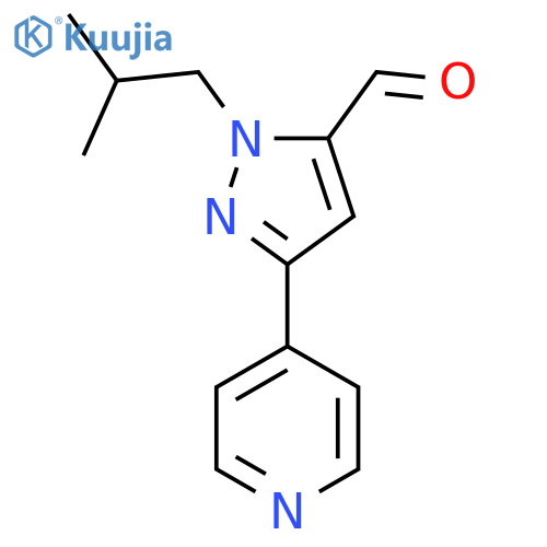 1-isobutyl-3-(pyridin-4-yl)-1H-pyrazole-5-carbaldehyde structure