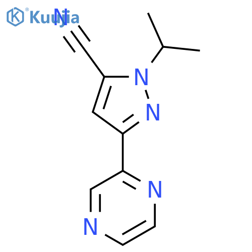 1-isopropyl-3-(pyrazin-2-yl)-1H-pyrazole-5-carbonitrile structure