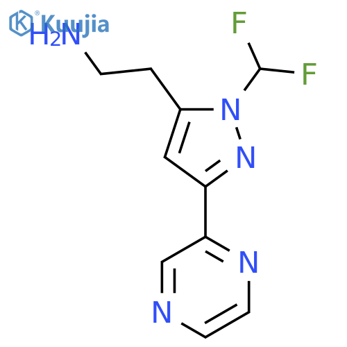 2-(1-(difluoromethyl)-3-(pyrazin-2-yl)-1H-pyrazol-5-yl)ethan-1-amine structure