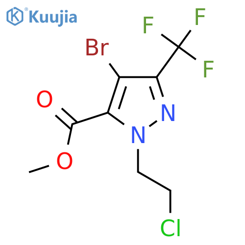 methyl 4-bromo-1-(2-chloroethyl)-3-(trifluoromethyl)-1H-pyrazole-5-carboxylate structure