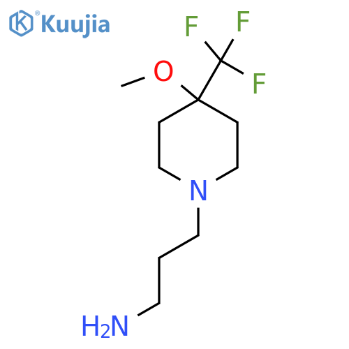 3-(4-Methoxy-4-(trifluoromethyl)piperidin-1-yl)propan-1-amine structure