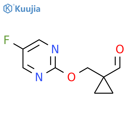 1-(((5-fluoropyrimidin-2-yl)oxy)methyl)cyclopropane-1-carbaldehyde structure