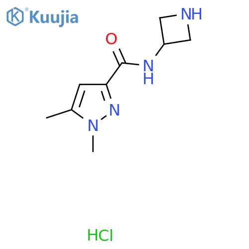 N-(Azetidin-3-yl)-1,5-dimethyl-1H-pyrazole-3-carboxamide hydrochloride structure