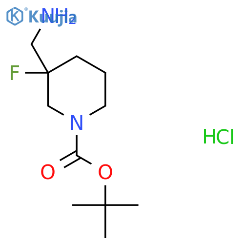 Tert-butyl 3-(aminomethyl)-3-fluoropiperidine-1-carboxylate hydrochloride structure