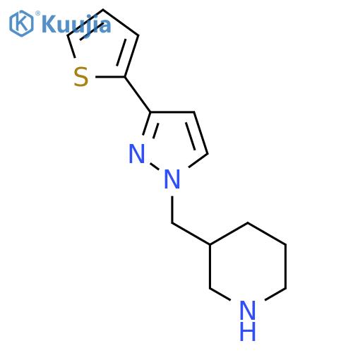 3-((3-(Thiophen-2-yl)-1H-pyrazol-1-yl)methyl)piperidine structure