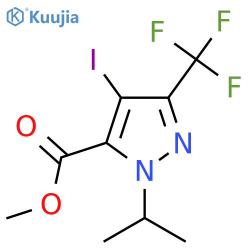 methyl 4-iodo-1-isopropyl-3-(trifluoromethyl)-1H-pyrazole-5-carboxylate structure
