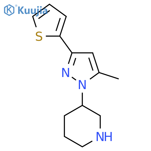 3-(5-methyl-3-(thiophen-2-yl)-1H-pyrazol-1-yl)piperidine structure