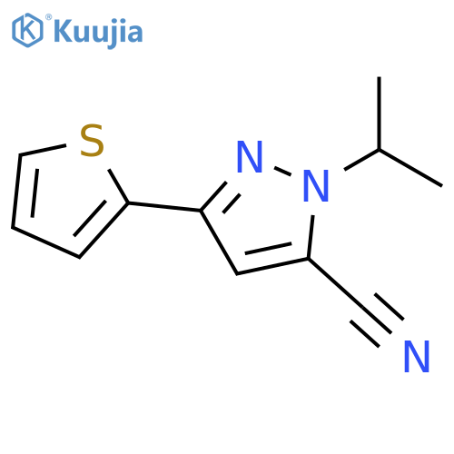 1-isopropyl-3-(thiophen-2-yl)-1H-pyrazole-5-carbonitrile structure