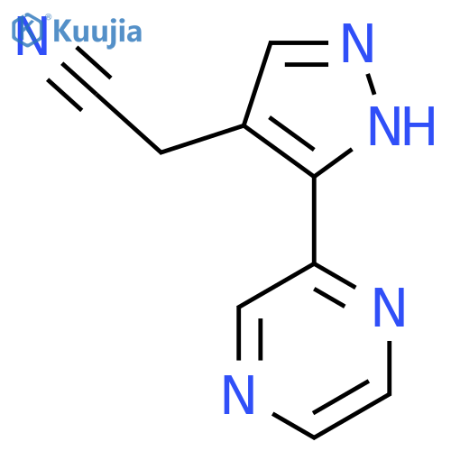2-(3-(Pyrazin-2-yl)-1H-pyrazol-4-yl)acetonitrile structure