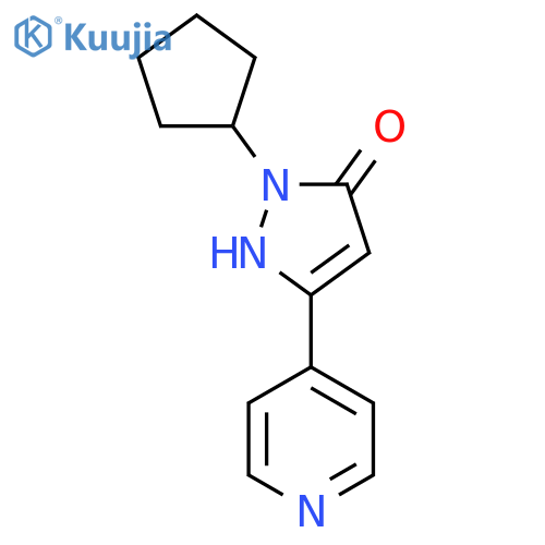 1-cyclopentyl-3-(pyridin-4-yl)-1H-pyrazol-5-ol structure