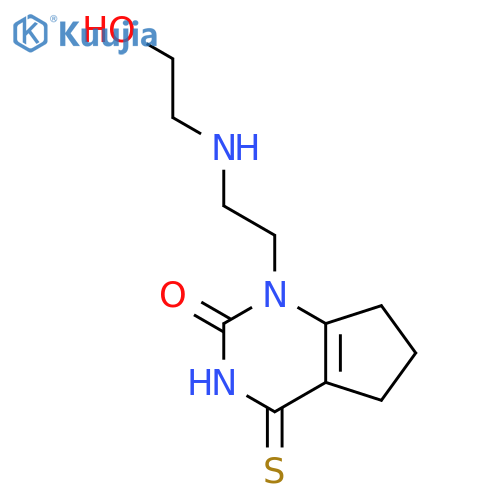 1-(2-((2-hydroxyethyl)amino)ethyl)-4-thioxo-1,3,4,5,6,7-hexahydro-2H-cyclopenta[d]pyrimidin-2-one structure