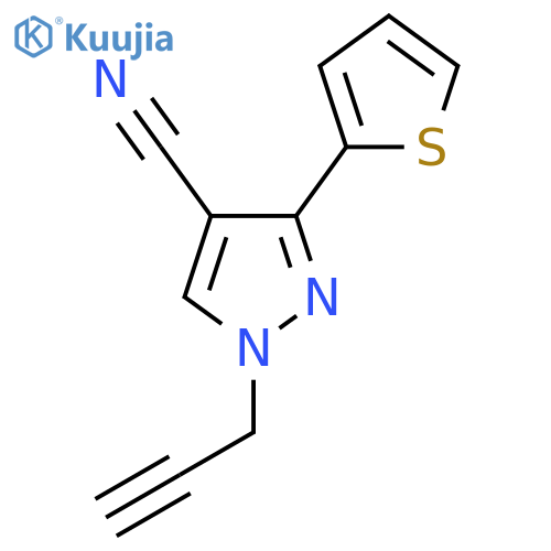 1-(Prop-2-yn-1-yl)-3-(thiophen-2-yl)-1H-pyrazole-4-carbonitrile structure