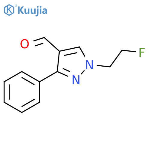 1-(2-fluoroethyl)-3-phenyl-1H-pyrazole-4-carbaldehyde structure