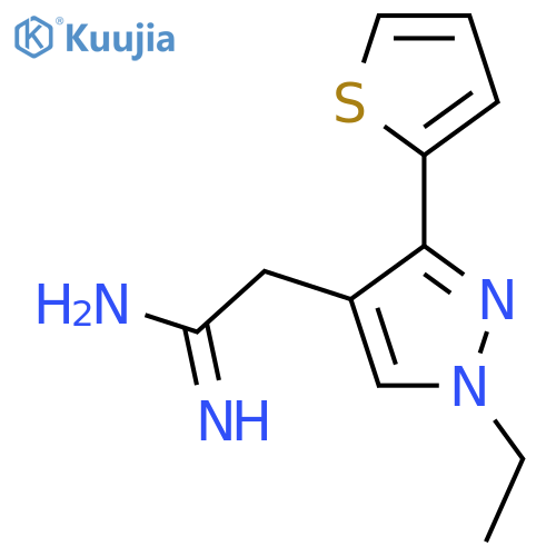 2-(1-ethyl-3-(thiophen-2-yl)-1H-pyrazol-4-yl)acetimidamide structure