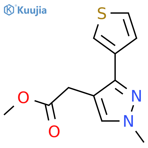 methyl 2-(1-methyl-3-(thiophen-3-yl)-1H-pyrazol-4-yl)acetate structure