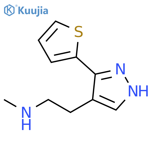 N-methyl-2-(3-(thiophen-2-yl)-1H-pyrazol-4-yl)ethan-1-amine structure