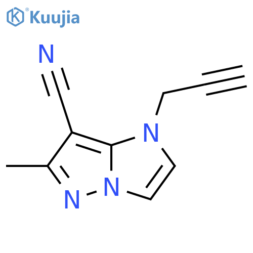 6-methyl-1-(prop-2-yn-1-yl)-1H-imidazo[1,2-b]pyrazole-7-carbonitrile structure
