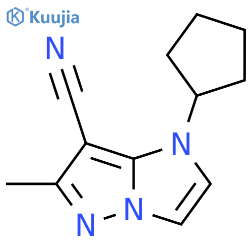 1-cyclopentyl-6-methyl-1H-imidazo[1,2-b]pyrazole-7-carbonitrile structure
