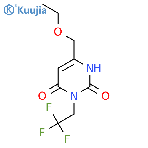 6-(Ethoxymethyl)-3-(2,2,2-trifluoroethyl)-1,2,3,4-tetrahydropyrimidine-2,4-dione structure