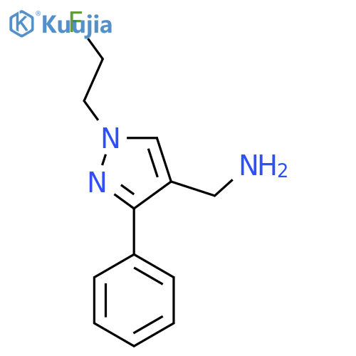 (1-(2-fluoroethyl)-3-phenyl-1H-pyrazol-4-yl)methanamine structure