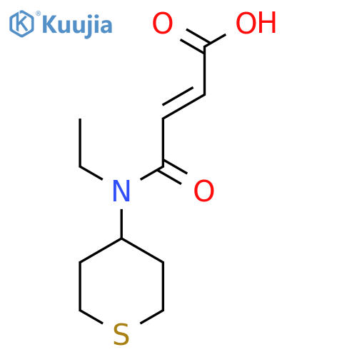 (E)-4-(ethyl(tetrahydro-2H-thiopyran-4-yl)amino)-4-oxobut-2-enoic acid structure