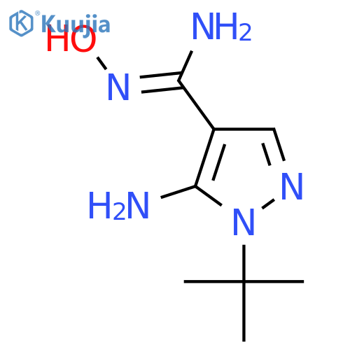(E)-5-amino-1-(tert-butyl)-N'-hydroxy-1H-pyrazole-4-carboximidamide structure