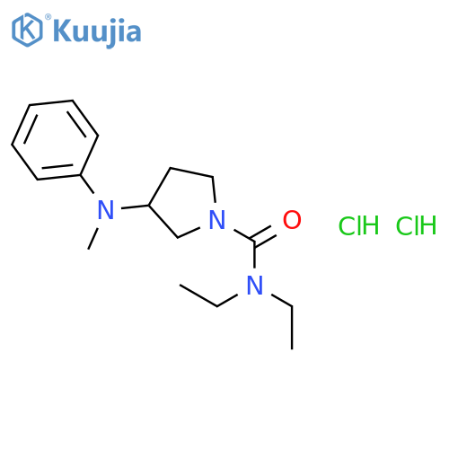 N,N-diethyl-3-[methyl(phenyl)amino]pyrrolidine-1-carboxamide dihydrochloride structure