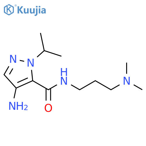 4-amino-N-[3-(dimethylamino)propyl]-1-isopropyl-1H-pyrazole-5-carboxamide structure