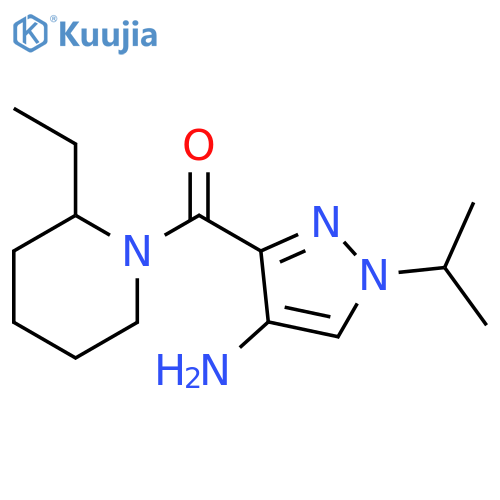 3-[(2-ethylpiperidin-1-yl)carbonyl]-1-isopropyl-1H-pyrazol-4-amine structure