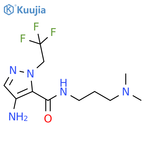 4-amino-N-[3-(dimethylamino)propyl]-1-(2,2,2-trifluoroethyl)-1H-pyrazole-5-carboxamide structure