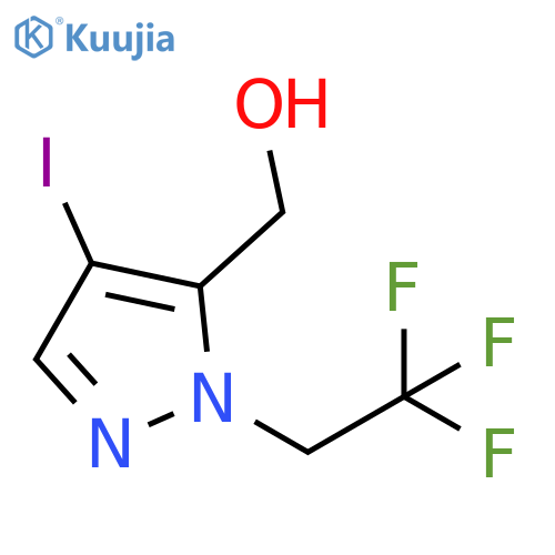 4-iodo-1-(2,2,2-trifluoroethyl)-1H-pyrazol-5-yl]methanol structure