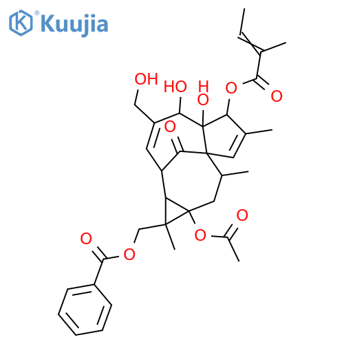 3,4,5,13,17,20-Hexahydroxy-1,6-ingenadien-9-one; (3β,4β,5β,13α)-form, 17-Benzoyl, 3-angeloyl, 13-Ac structure