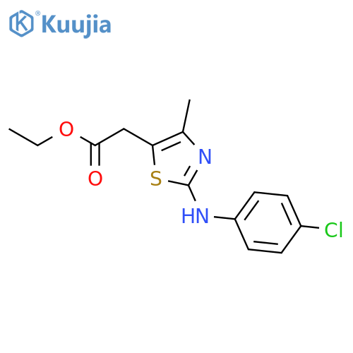 5-Thiazoleacetic acid, 2-[(4-chlorophenyl)amino]-4-methyl-, ethyl ester structure