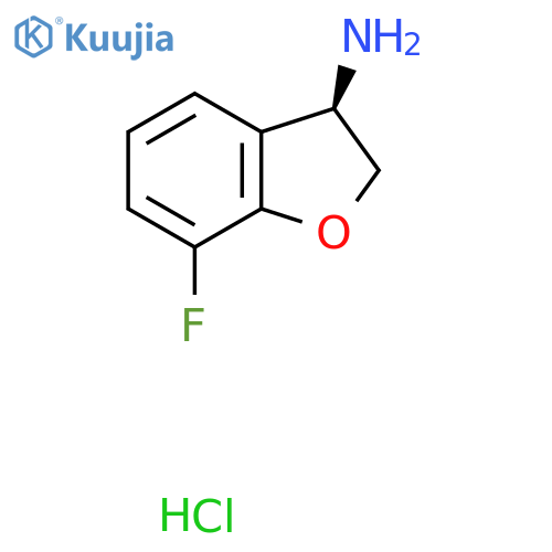 (3R)-7-Fluoro-2,3-dihydro-1-benzofuran-3-amine;hydrochloride structure