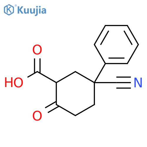 5-Cyano-2-oxo-5-phenylcyclohexane-1-carboxylic acid structure