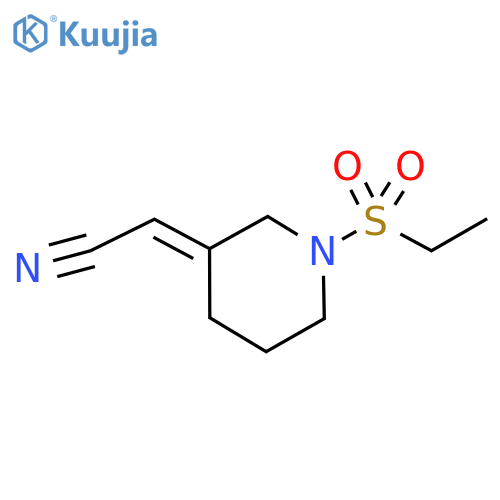 2-[(3Z)-1-(ethanesulfonyl)piperidin-3-ylidene]acetonitrile structure