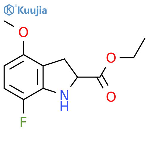 ethyl 7-fluoro-4-methoxy-2,3-dihydro-1H-indole-2-carboxylate structure