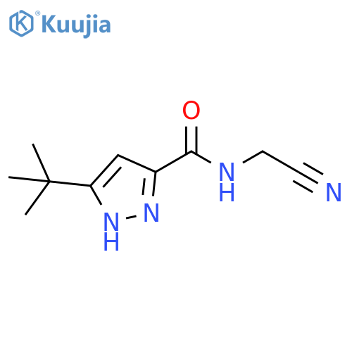 3-tert-butyl-N-(cyanomethyl)-1H-pyrazole-5-carboxamide structure