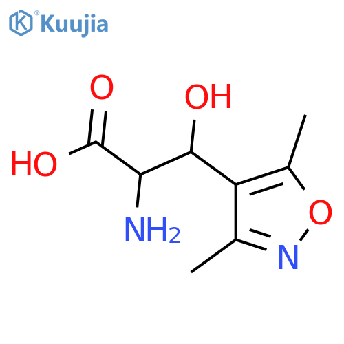 2-amino-3-(dimethyl-1,2-oxazol-4-yl)-3-hydroxypropanoic acid structure