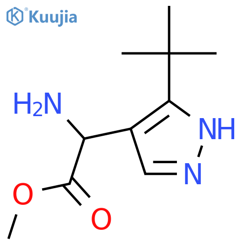 methyl 2-amino-2-(3-tert-butyl-1H-pyrazol-4-yl)acetate structure