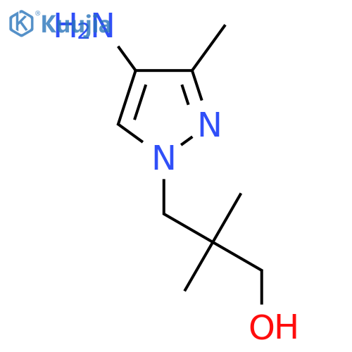 3-(4-amino-3-methyl-1H-pyrazol-1-yl)-2,2-dimethylpropan-1-ol structure
