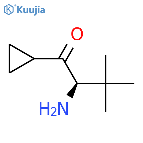 (2R)-2-amino-1-cyclopropyl-3,3-dimethylbutan-1-one structure