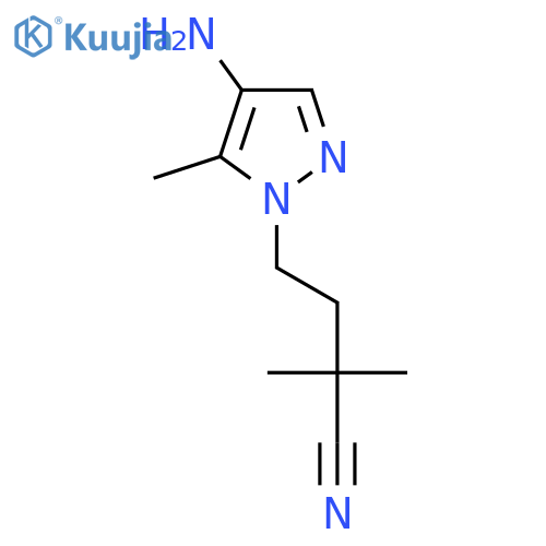 4-(4-amino-5-methyl-1H-pyrazol-1-yl)-2,2-dimethylbutanenitrile structure