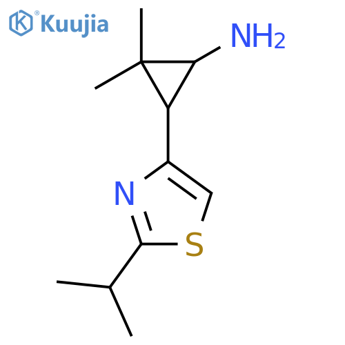 2,2-dimethyl-3-2-(propan-2-yl)-1,3-thiazol-4-ylcyclopropan-1-amine structure
