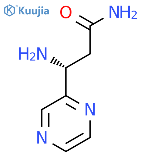 (3R)-3-amino-3-(pyrazin-2-yl)propanamide structure