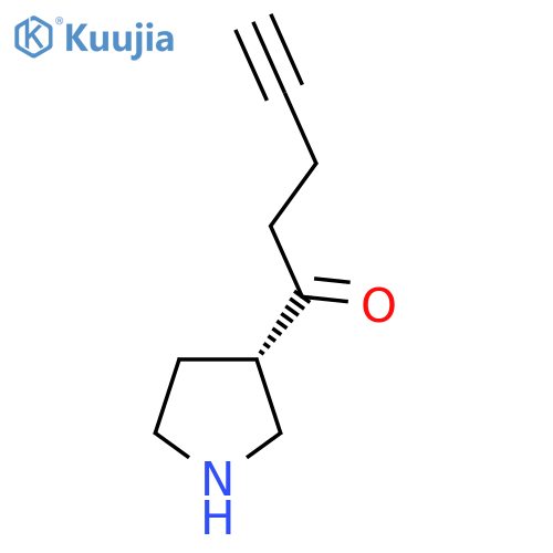 1-[(3S)-pyrrolidin-3-yl]pent-4-yn-1-one structure