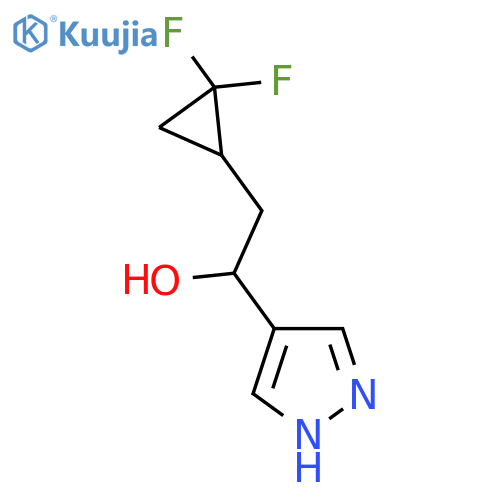2-(2,2-difluorocyclopropyl)-1-(1H-pyrazol-4-yl)ethan-1-ol structure