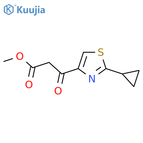 Methyl 3-(2-cyclopropyl-1,3-thiazol-4-yl)-3-oxopropanoate structure