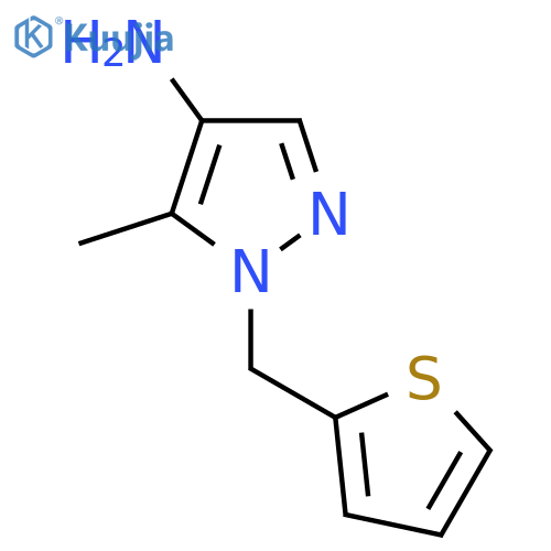 5-methyl-1-(thiophen-2-yl)methyl-1H-pyrazol-4-amine structure