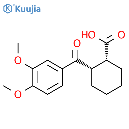 Cyclohexanecarboxylic acid, 2-(3,4-dimethoxybenzoyl)-, (1R,2S)-rel- structure